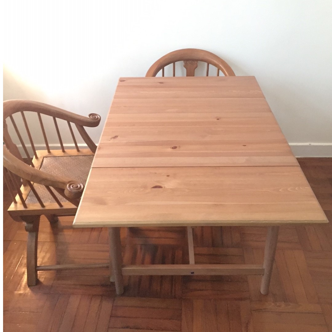 FREE Solid Wood Ikea Folding Dining Table, 傢俬＆家居, 傢俬, 桌子 Carousell