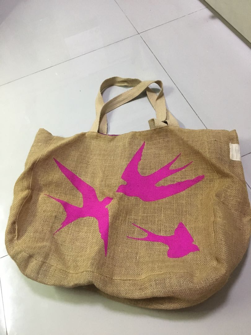 SportsGirl Jute Tote Bag, Women's Fashion, Bags & Wallets, Tote Bags on