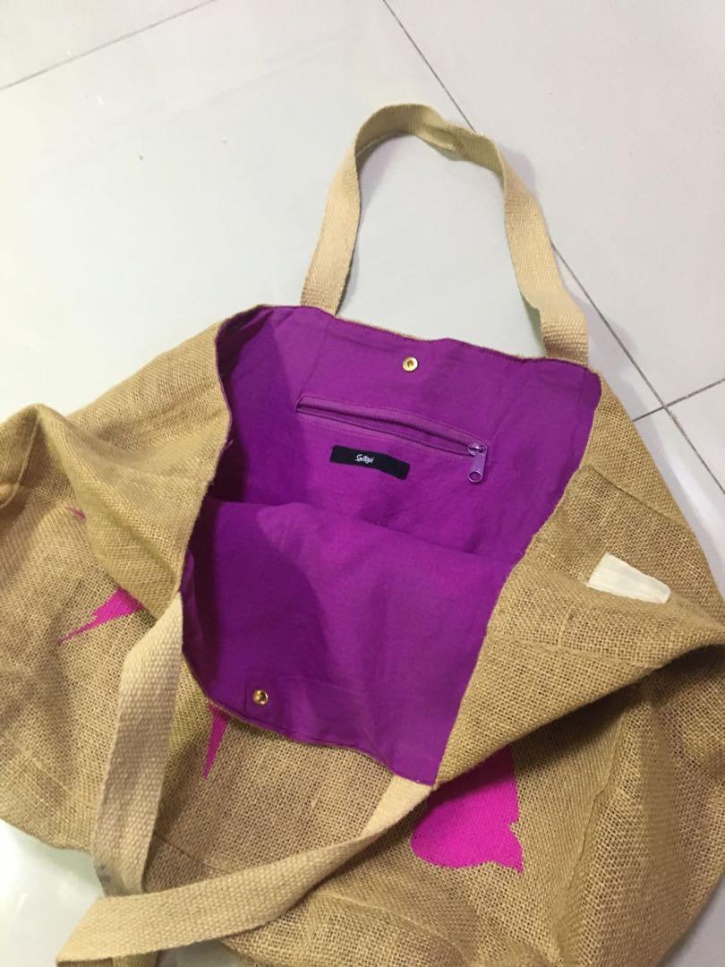 SportsGirl Jute Tote Bag, Women's Fashion, Bags & Wallets, Tote Bags on