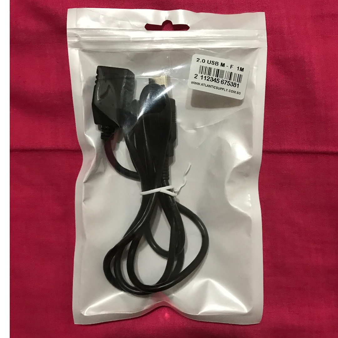 USB Extension Cable (Male Female) 1 Meter [Black], Computers & Tech