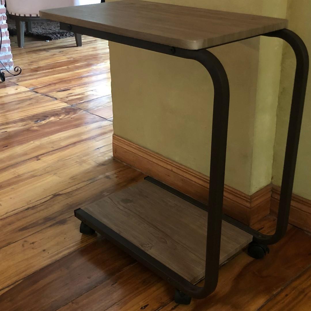 U-Shaped Side Table Portable Snack Cart Tray Computer Standing Desk ...
