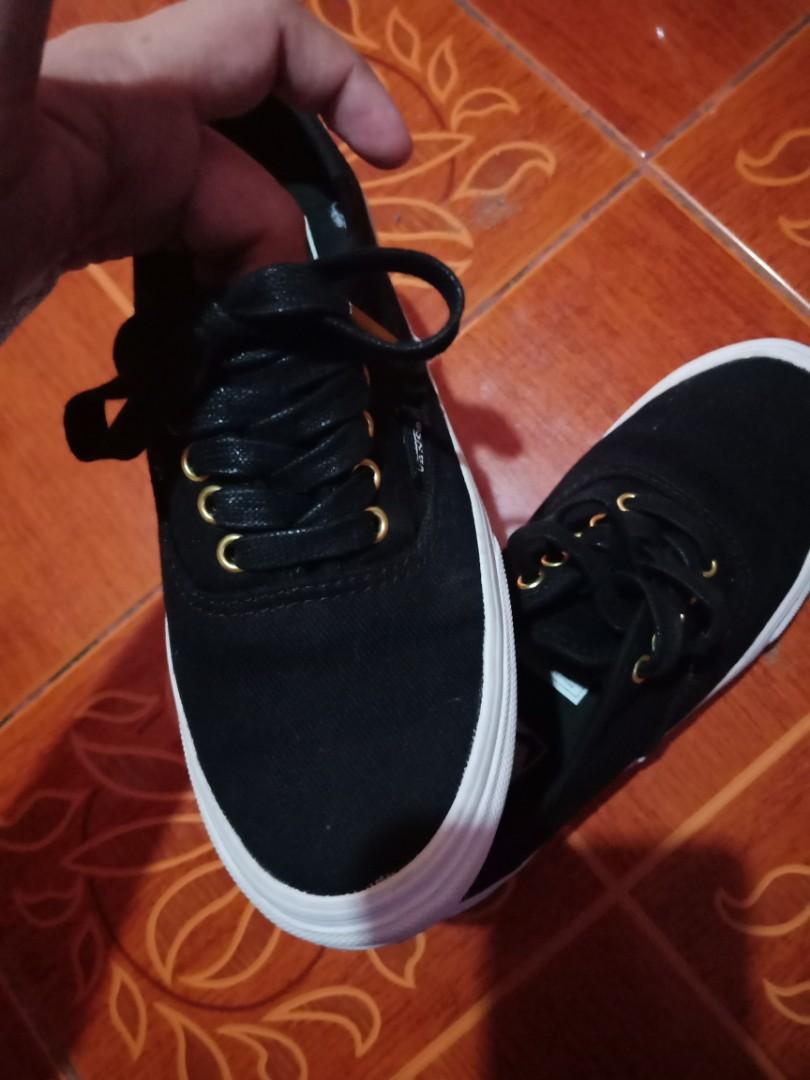 Vans authentic sale black gold