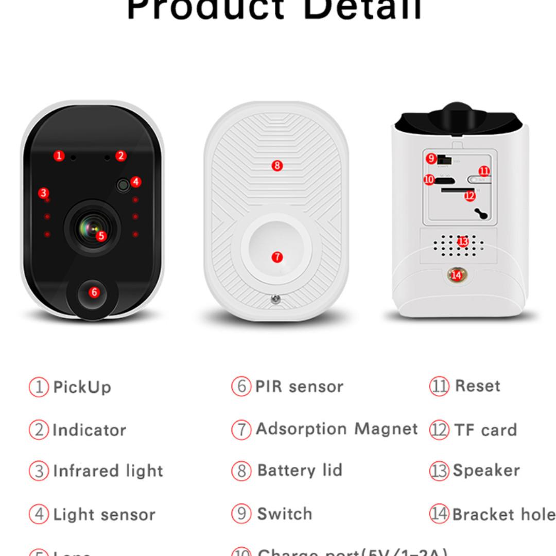 Smart WiFi Outdoor Battery Camera - Waterproof (Category: Security Systems & CCTV Cameras) located in Marikina City. Submitted by sbrfsmartgadgets (Listing ID 240117414, Image 3). Description: Outdoor Camera Wireless with Batteries (BC06) - Cloud Viewer X App - 1080P Camera (6 IR LED for Clearer Night Recording and Viewing) - WATERPROOF IP65 Rating - 104 Degrees viewing angle - Supports 2-Way Audio. You can speak with the person in front of the c