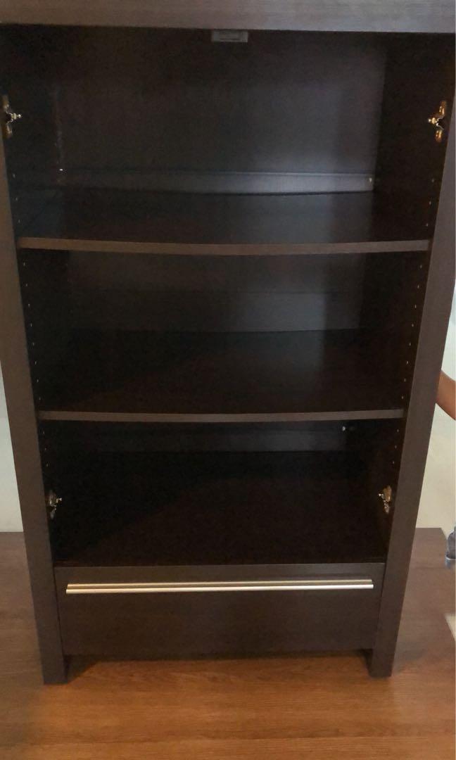 Wooden Display Cabinet With Glass Doors Furniture Shelves Drawers On Carousell