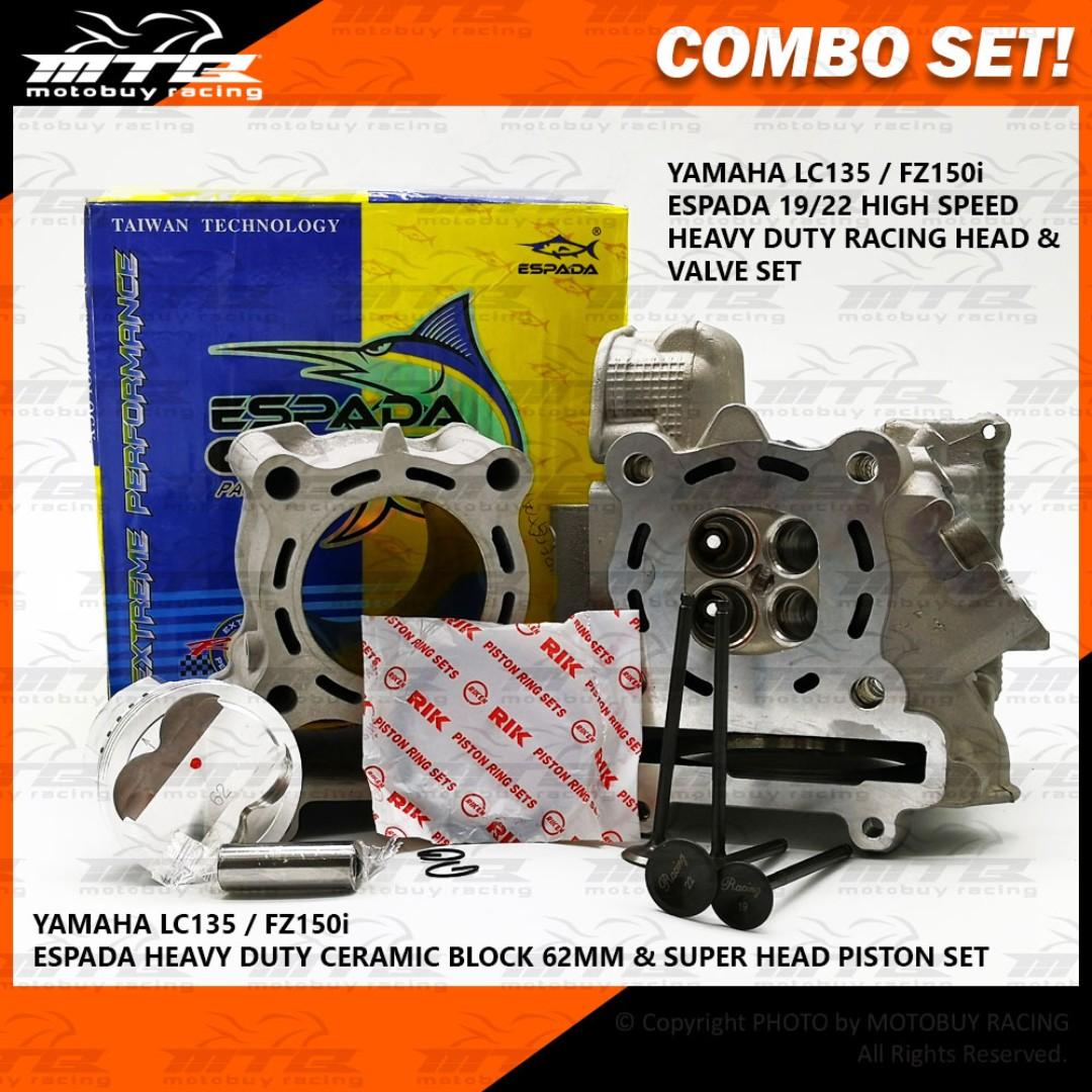 Yamaha Lc135 Fz150i Espada Ceramic Block And High Speed Head Combo Set Auto Accessories On Carousell