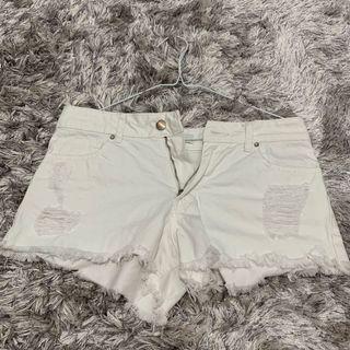 Forever 21 White ripped denim shorts