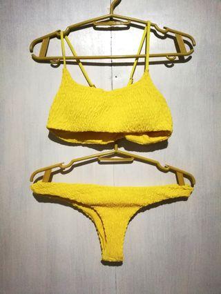 Yellow two piece swimwear