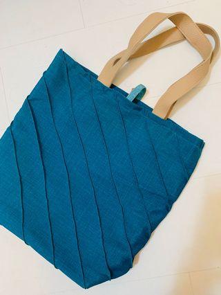 Handstitched Tote Bag with Leather Handle