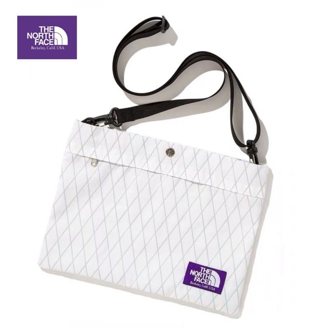 日版The North Face 紫色Label 白色防潑水牛津布X-Pac 薄身斜咩袋, 女