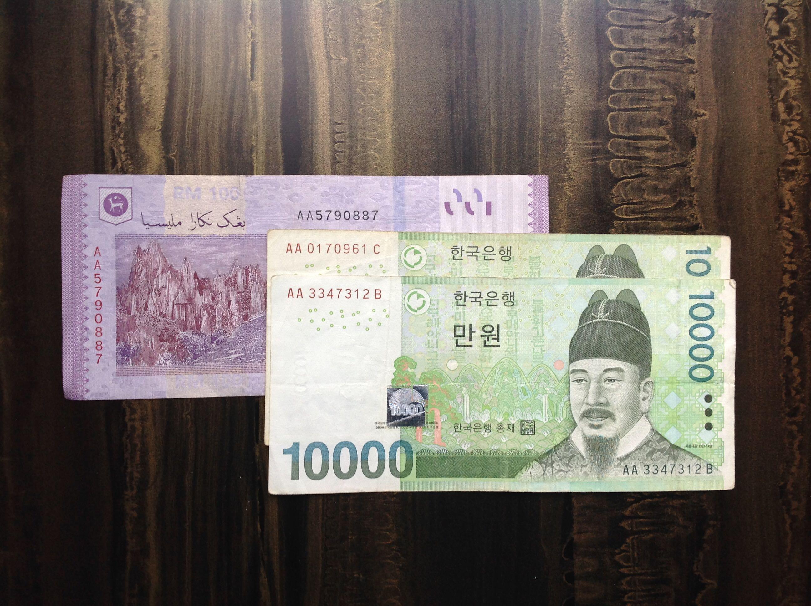 10000 won to rm