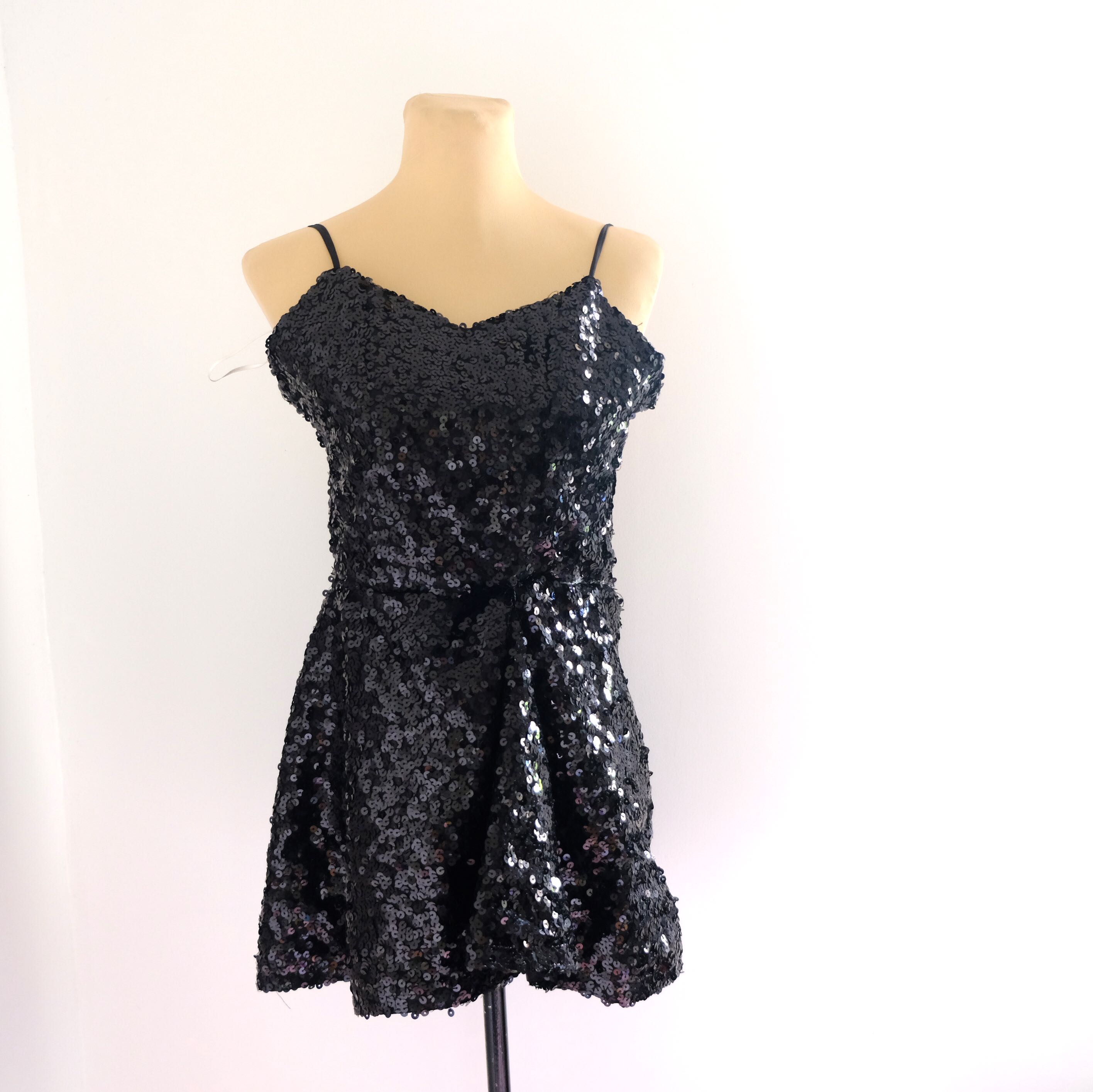 Ariana Grande Short Black Sequin Party Inspired Dress