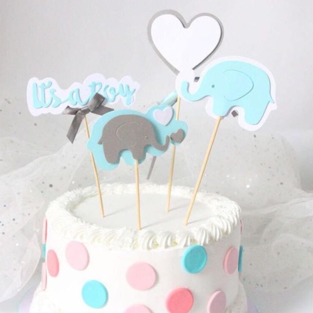 Get Wallpaper Baby Girl Babies Boy Baby Shower Gender Reveal Cake Topper Set Of For Android