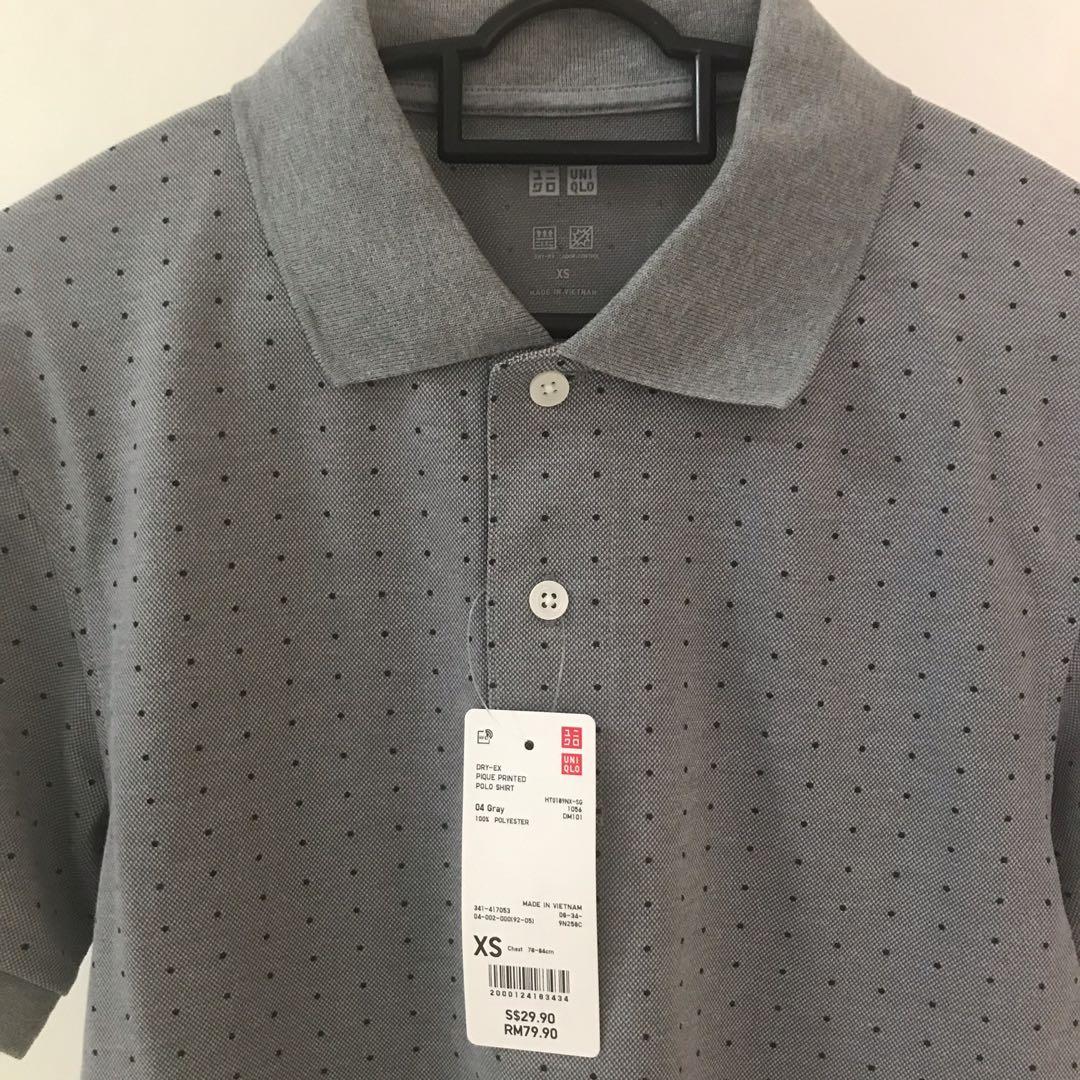 grey polka dot shirt