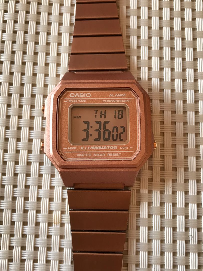 casio vintage rose gold digital watch