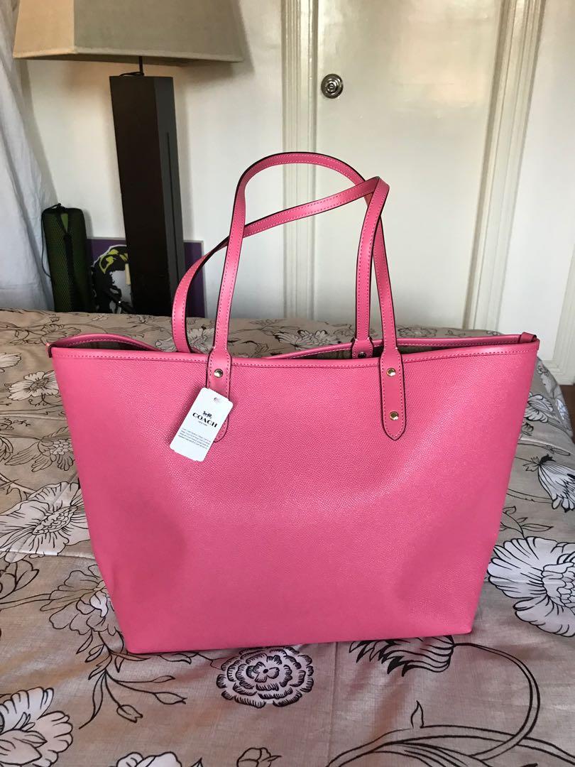 Coach reversible tote bag pink discount