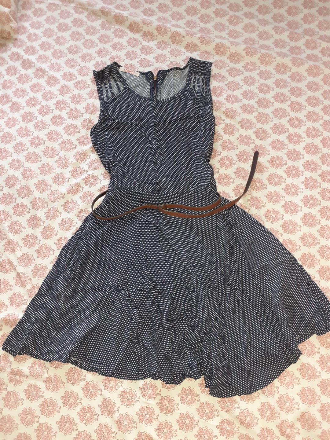blue dress with white stars