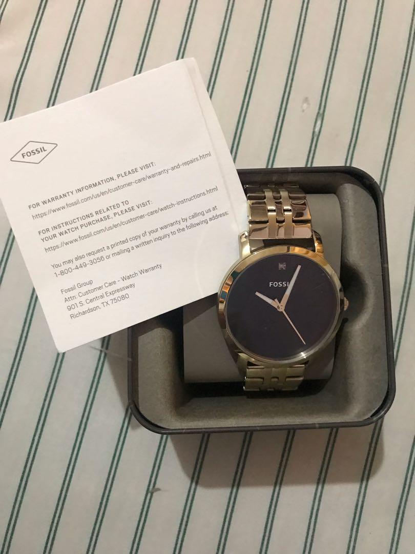 Gold Metal Watch with Diamond Accent 