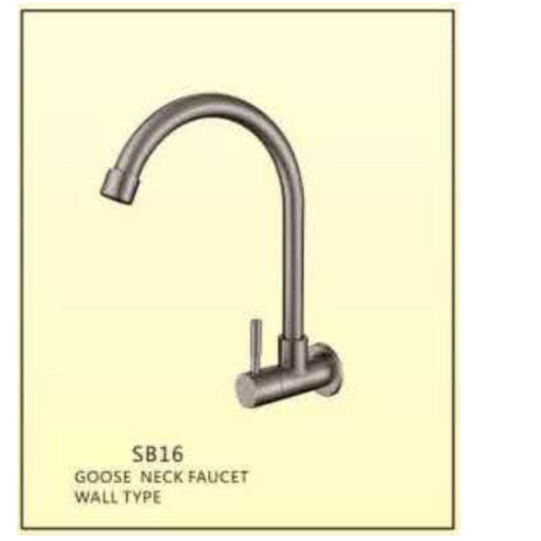 Gooseneck Faucet 304SUS, Wall type, Furniture & Home Living, Bathroom