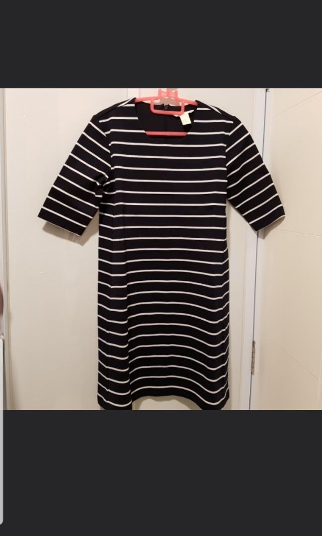 h and m striped dress