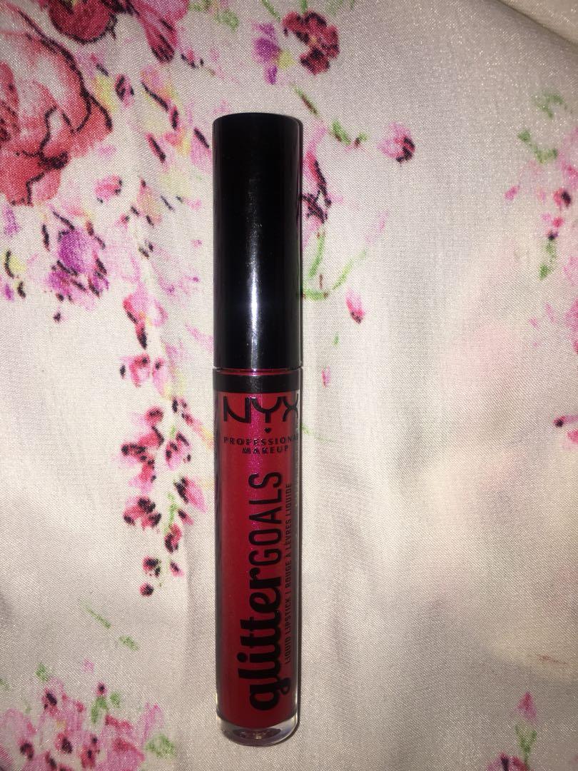 HARGA BISA DITAWAR *NYX Liquid Lipstick Glitter Goals Cherry Quartz Ori