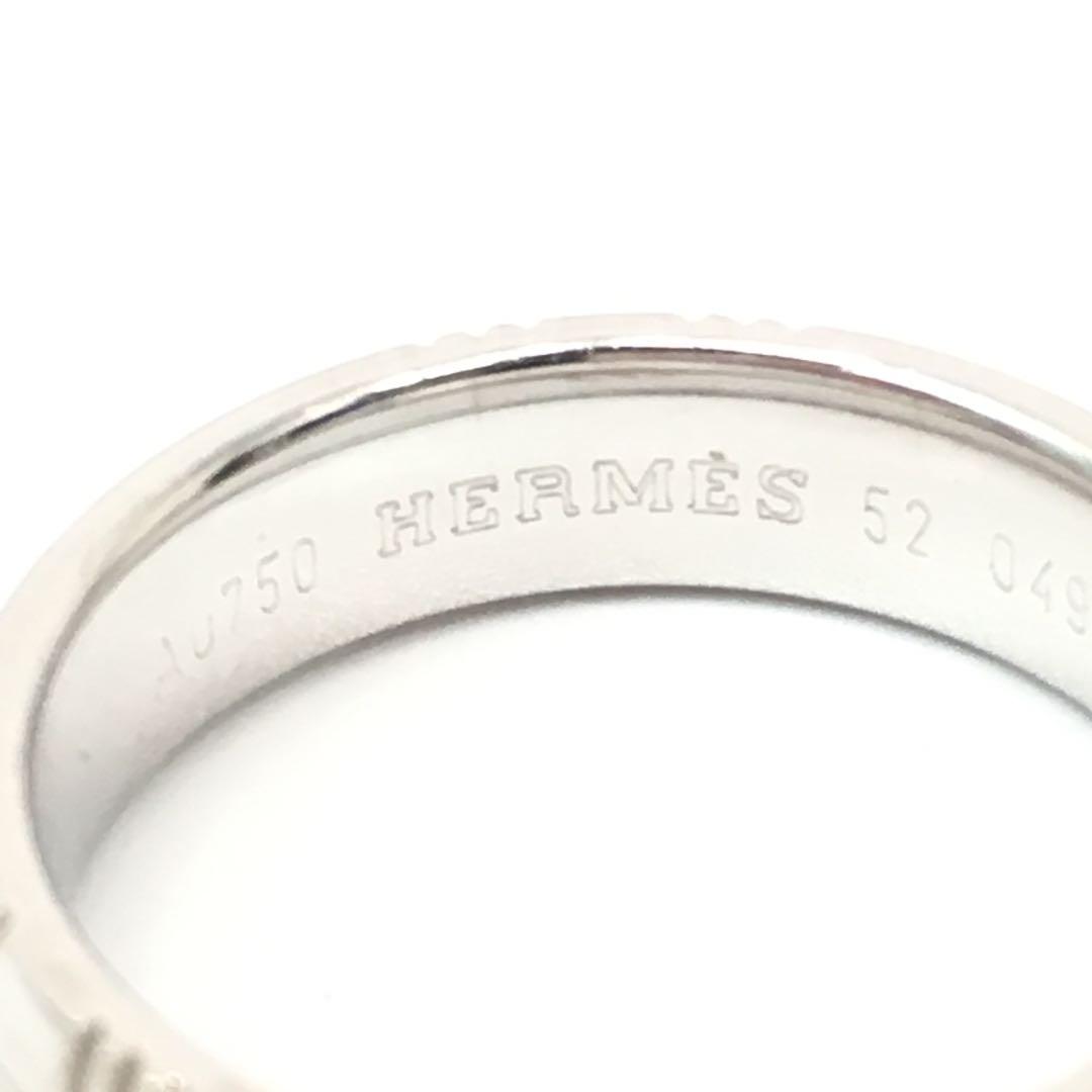 hermes 爱马仕 alliance kelly h logo 750 white gold ring h字 750