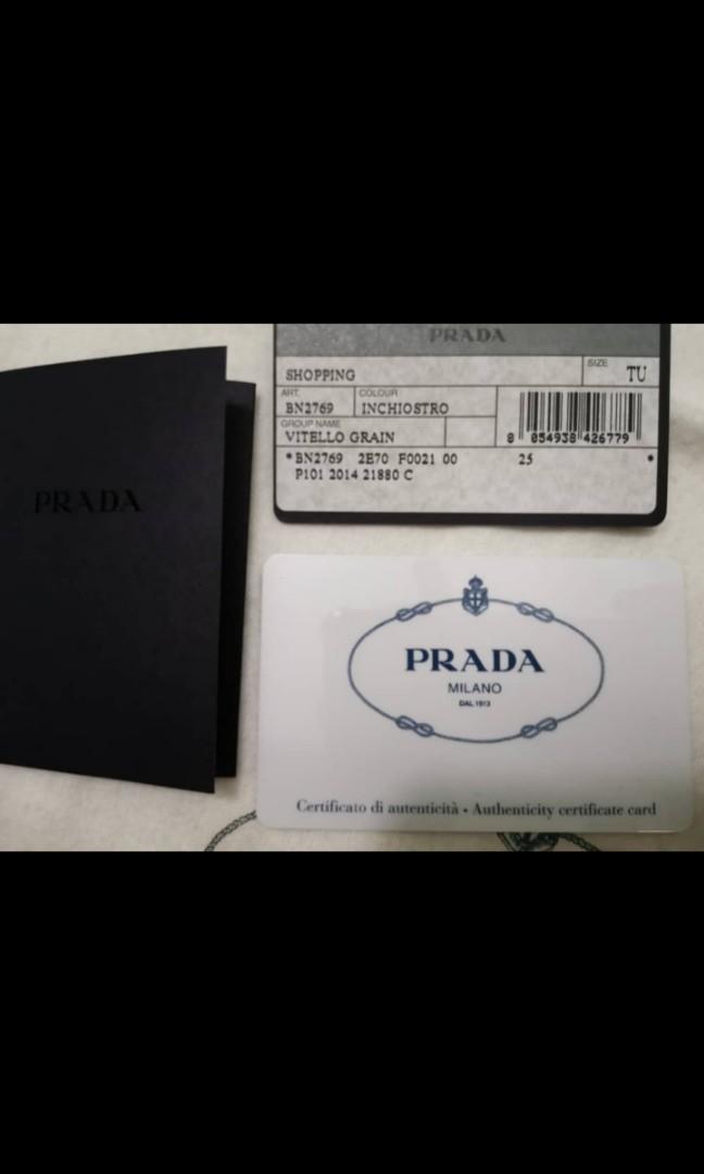 Prada Inchiostro Vitello Grain Leather Two-Way Tote Bag BN2769