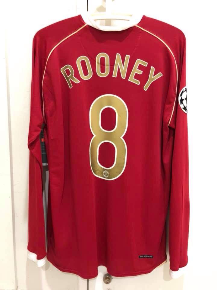Manchester United Home Jersey Shirt 06 07 Rooney 8 Champions
