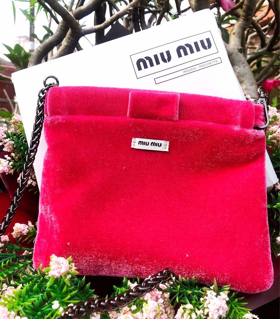 Miu miu velvet pouch 2025