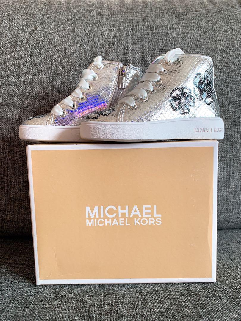 MK metallic silver sneakers, Babies 