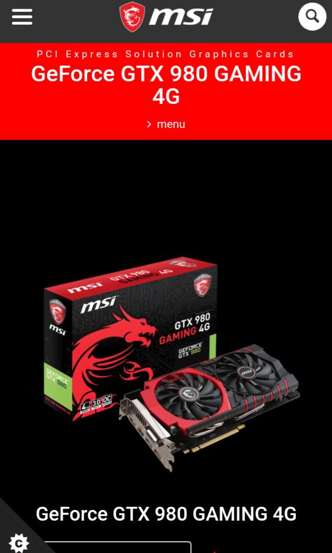 Geforce gtx new arrivals 980 gaming 4g