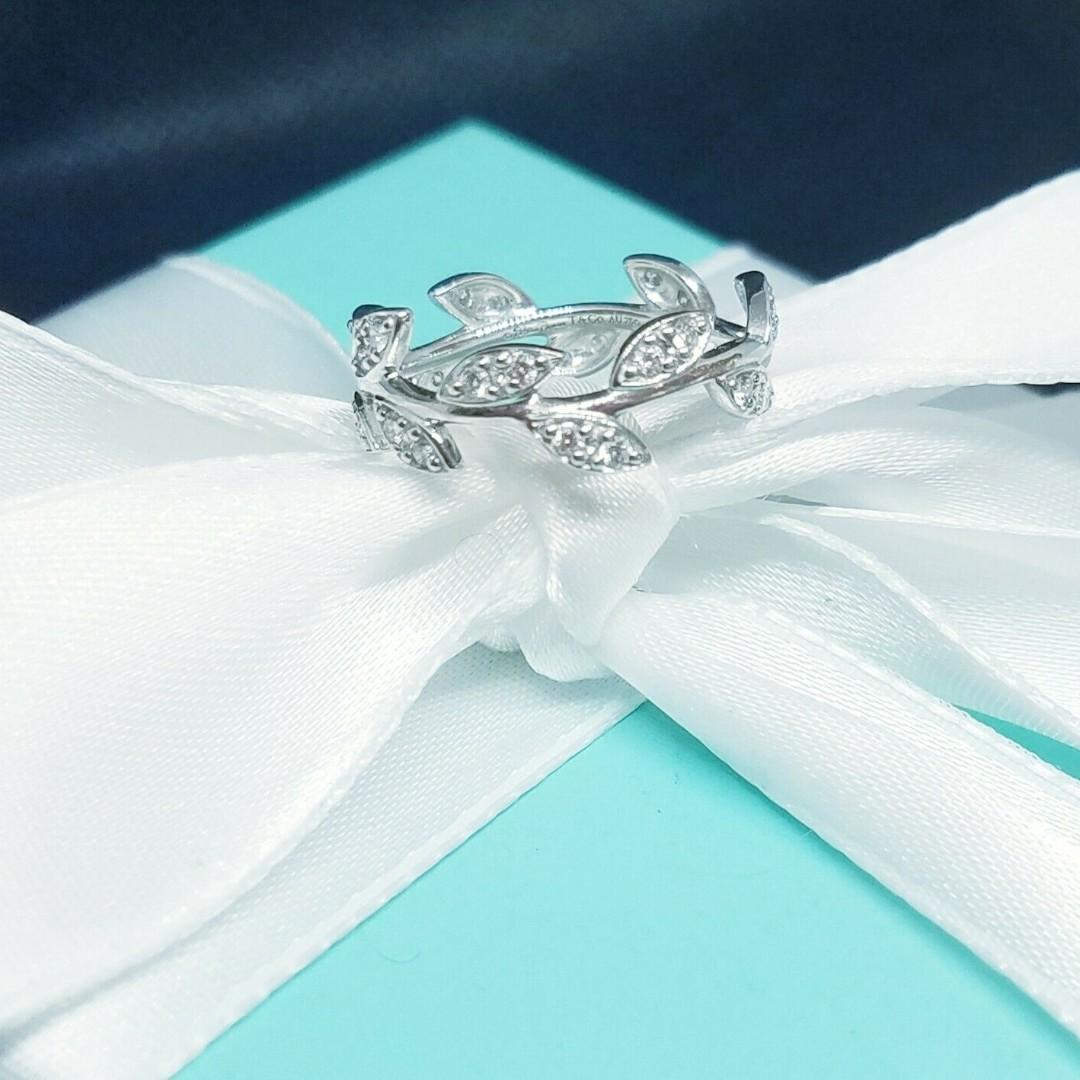 Tiffany olive leaf ring diamond cheap