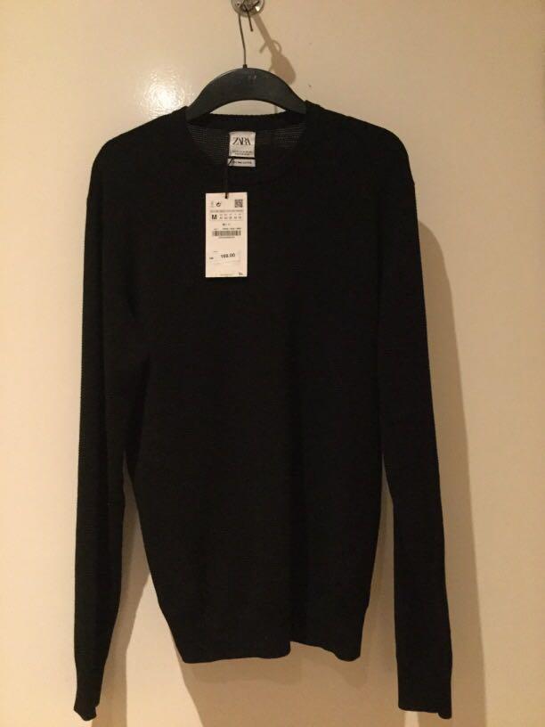 Black jumper mens deals zara