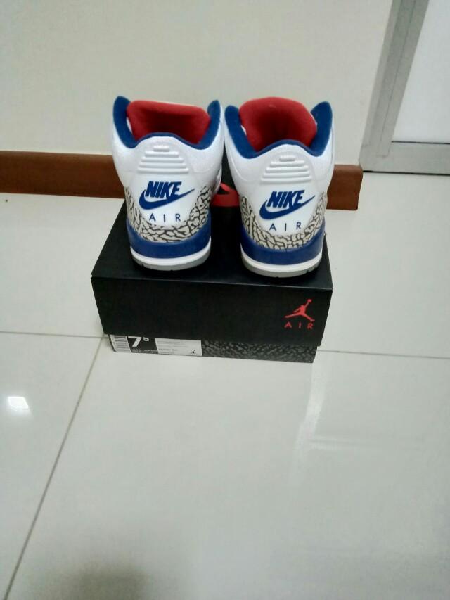 Nike Air Jordan 3 White Blue Size 7 Men s Fashion Footwear