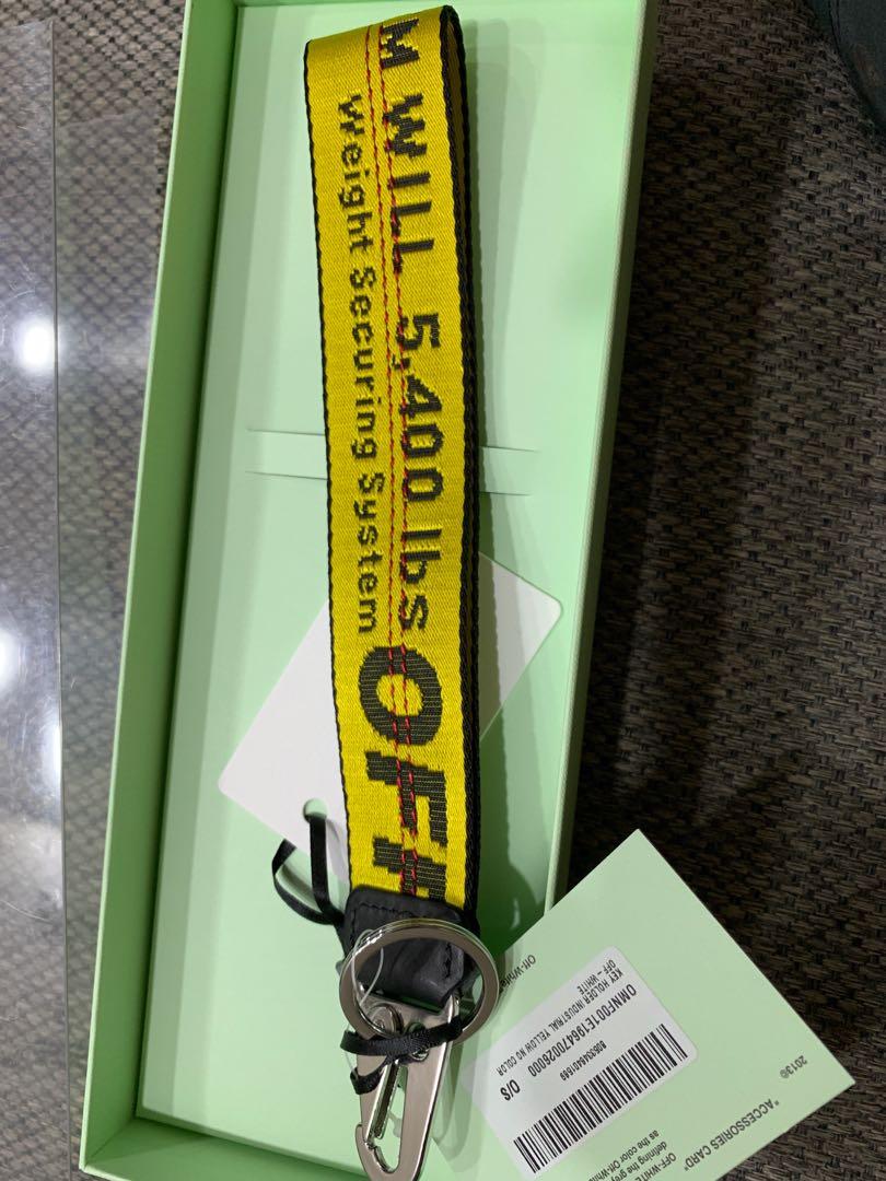 Off white logo industrial canvas key ring Men s Fashion Bags Belt bags Clutches and Pouches on Carousell