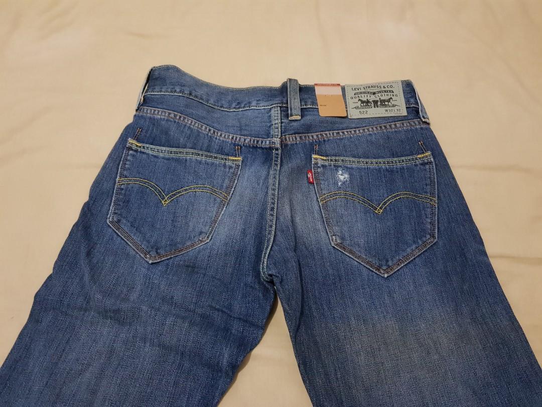 ORIGINAL LEVI'S 522 SLIM STRAIGHT LOW RISE, Fesyen Pria, Pakaian , Bawahan  di Carousell