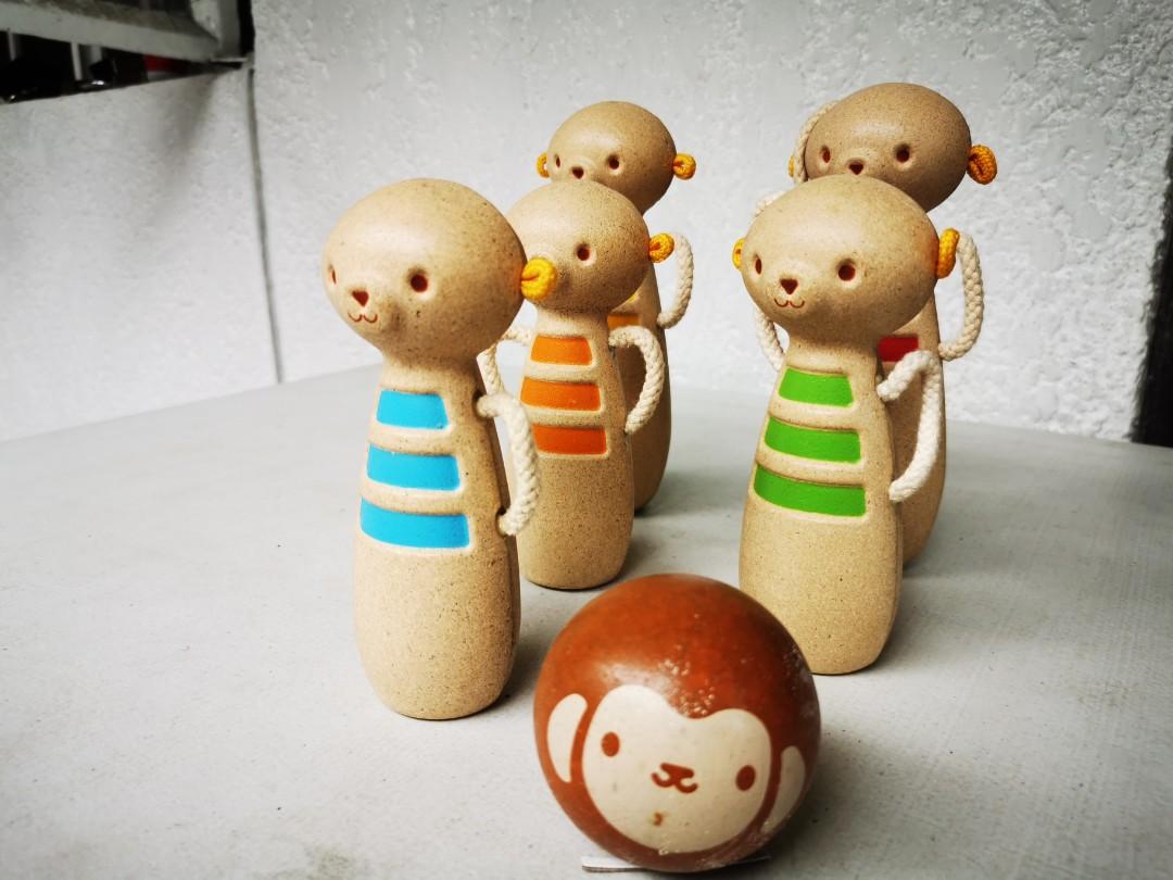 plan toys monkey bowling