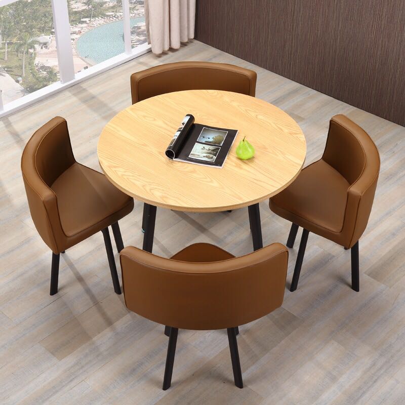 Round Meeting Table with Chairs, Furniture & Home Living, Furniture