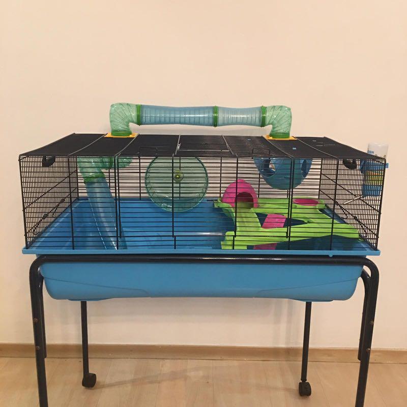 Savic Hamster Sky Metro Cage with Roller Stand, Pet Supplies, For Small