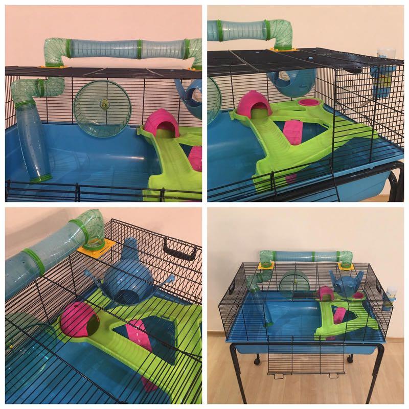 Savic Hamster Sky Metro Cage with Roller Stand, Pet Supplies, Homes
