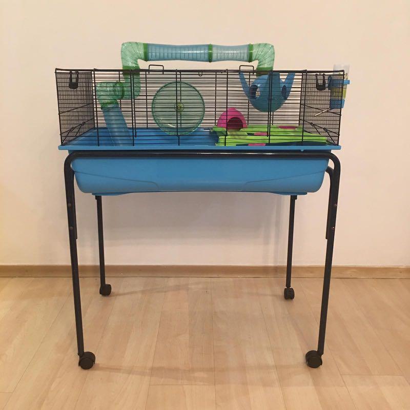 Savic Hamster Sky Metro Cage with Roller Stand, Pet Supplies, Homes
