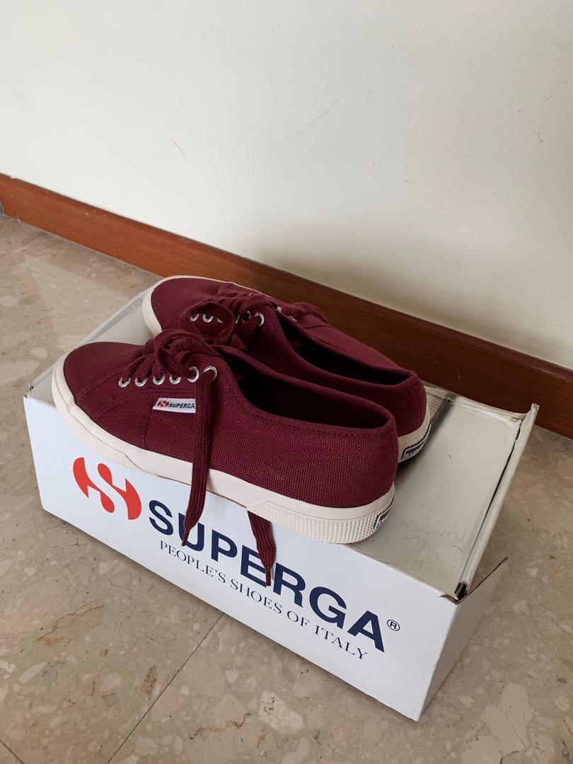 Superga maroon red sale