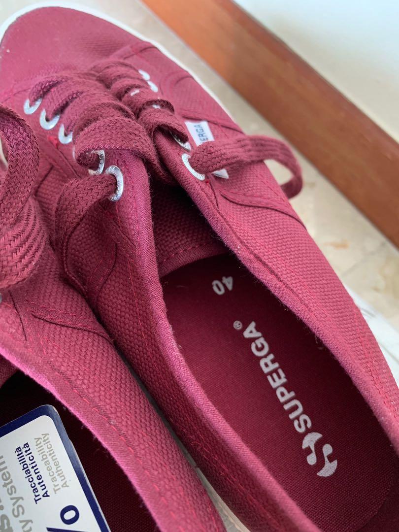 Superga Shoes Maroon Red Women s Fashion Footwear Sneakers on