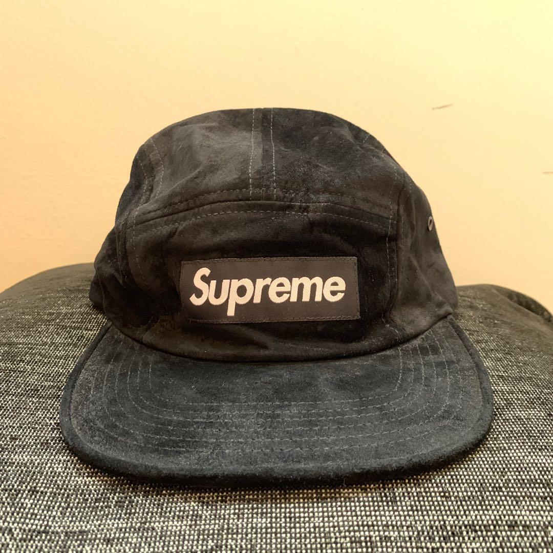 Supreme Camp Cap Black Suede, Men's Fashion, Watches & Accessories