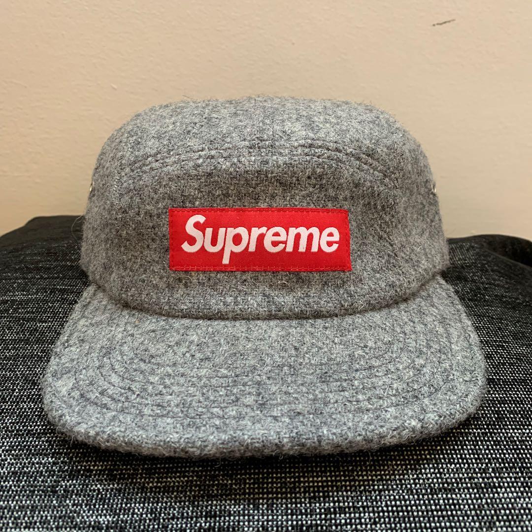 Supreme Camp Cap Harris Tweed Grey