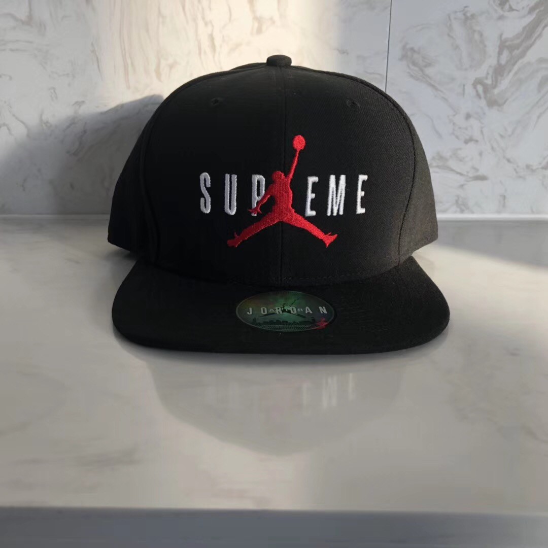 Supreme x Jordan black Snapback cap hat 