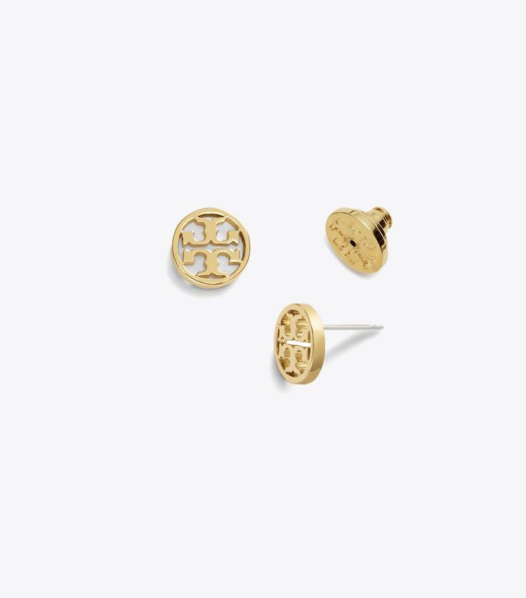 Tory burch circle deals logo stud earrings