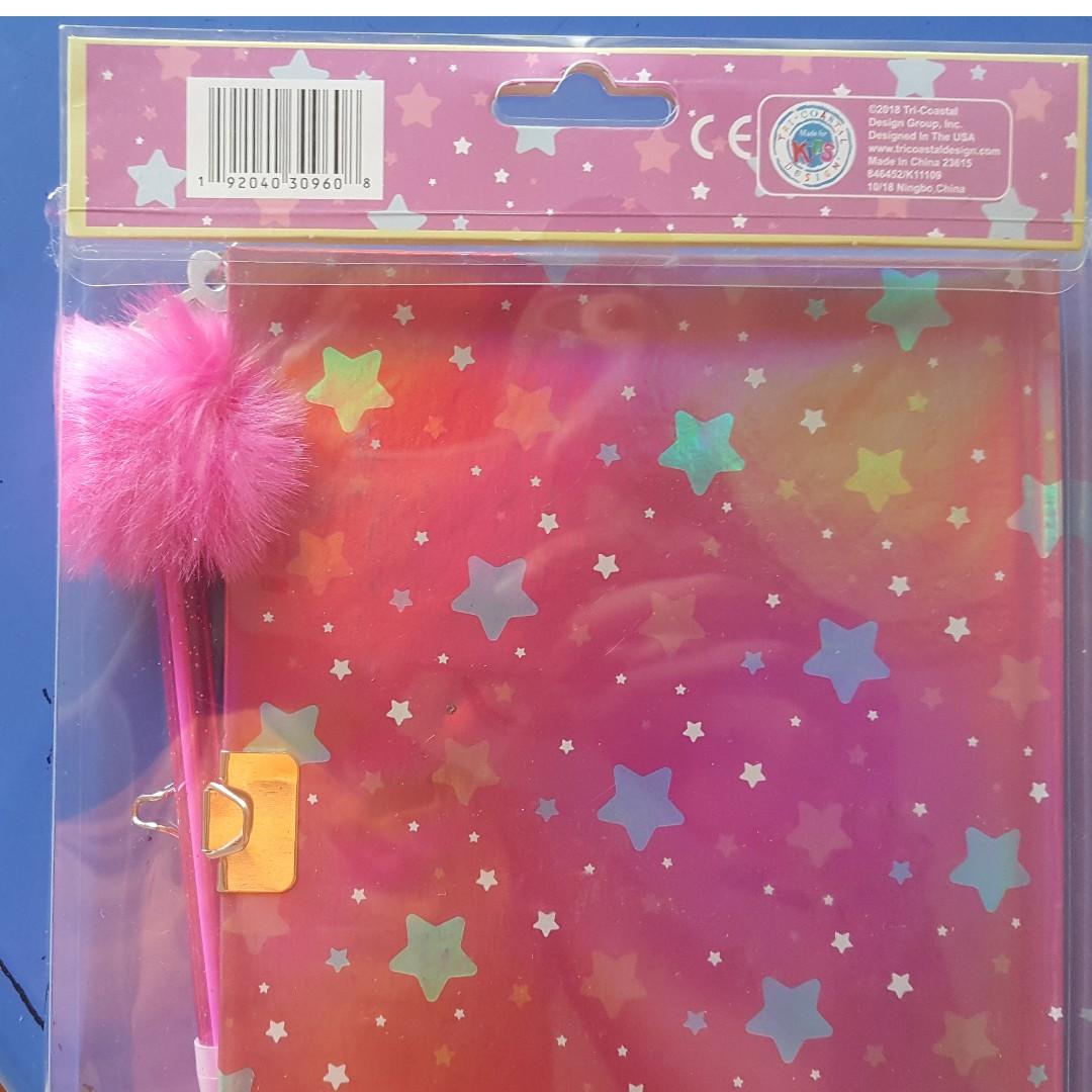 Unicorn Journal Or Diary With Lock And Key And Fuzzy Pen Books