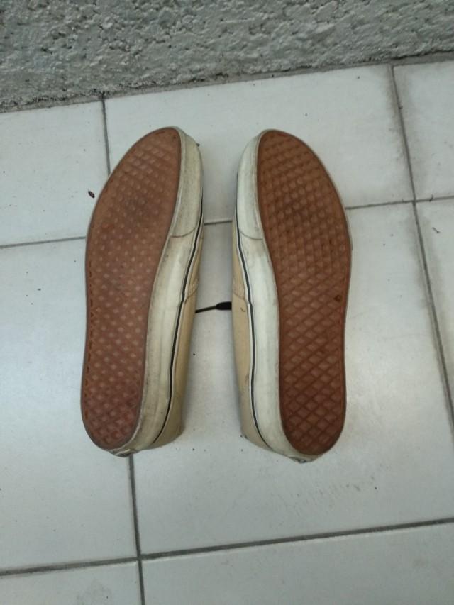 Van's Beige Sneakers Size 11 (Category: Sneakers) located in Manila. Submitted by thejaypee (Listing ID 240456829, Image 1). Description: Negotiable! Bought in the US for around $60 a couple years ago (2013) - AUTHENTIC 6-7/10 Condition US Size 11 Color Beige Not being used anymore WYSIWYG Open to shipping (buyer shoulders).