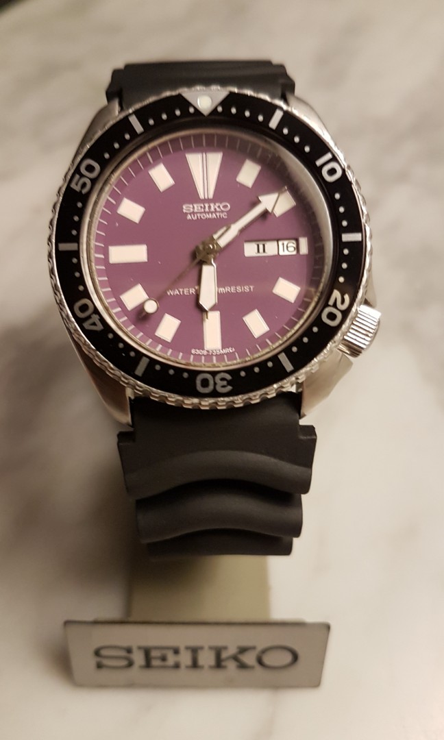 Vintage Seiko 6309-7290 Turtle Diver 150M Autp Day/Date MOD Purple Dial.,  Women's Fashion, Watches & Accessories, Watches on Carousell