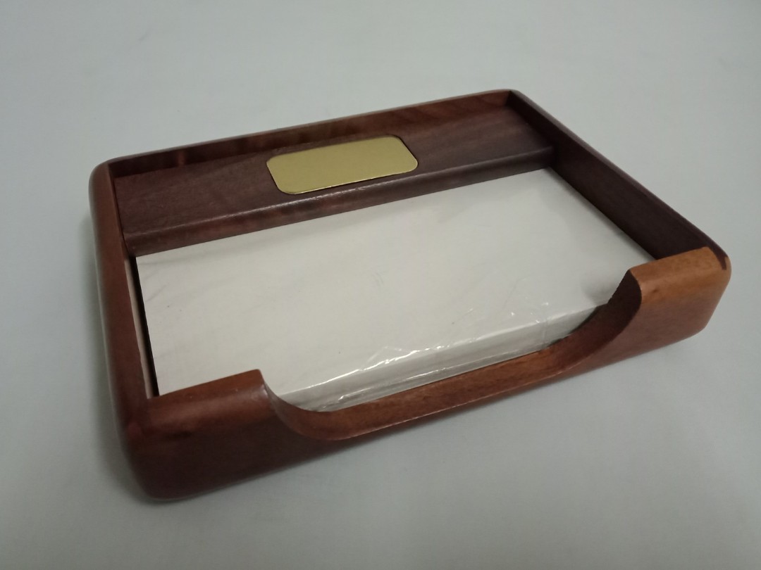 Wooden Memo Holder Walnut, Hobbies & Toys, Stationery & Craft, Craft